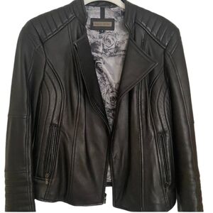 Black Rivet Black Leather Moto Jacket